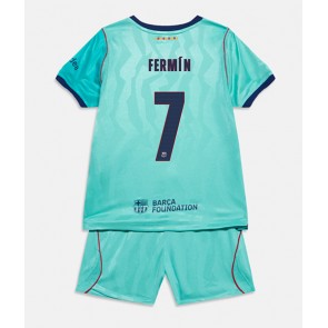 Barcelona Fermin Lopez #7 Tredjetrøje Børn 2026-27 Kortærmet (+ Korte bukser)